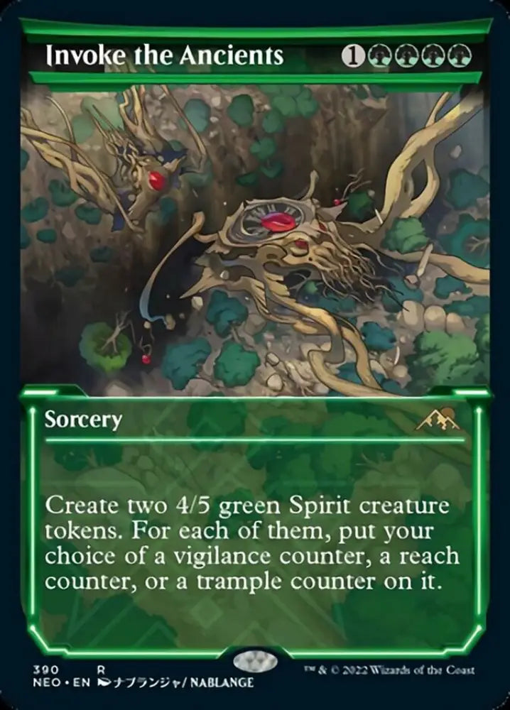 Invoke the Ancients (Showcase Soft Glow) [Kamigawa: Neon Dynasty] - MTG Single
