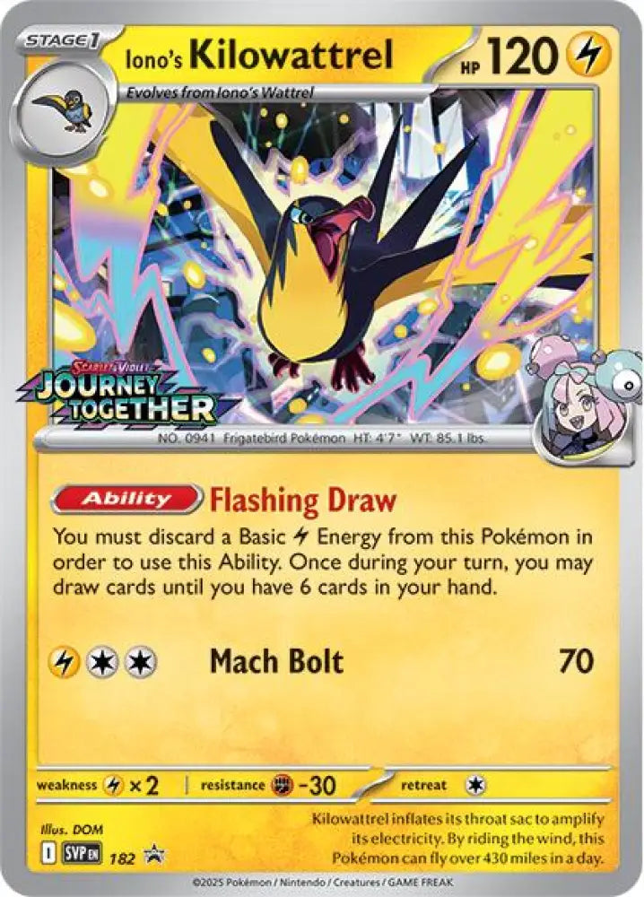 Iono’s Kilowattrel (182) [Scarlet & Violet: Black Star Promos] - Pokemon Single