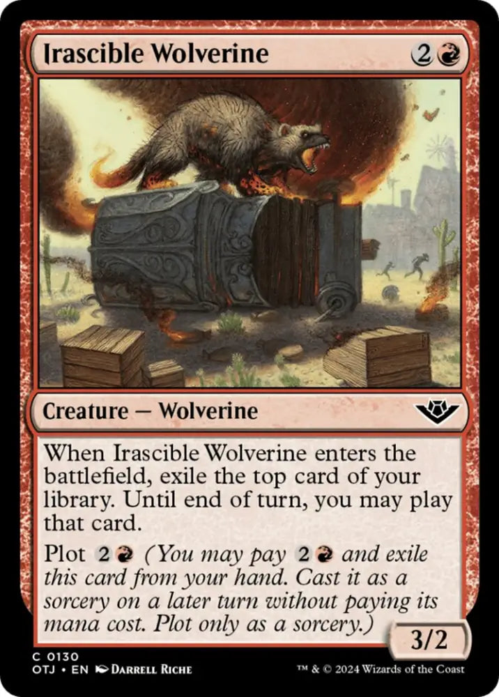 Irascible Wolverine [Outlaws of Thunder Junction] - MTG Single