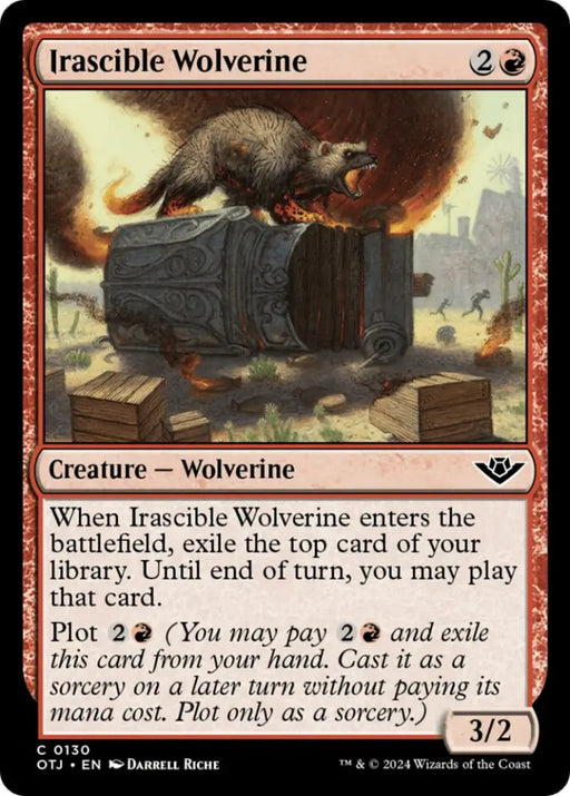 Irascible Wolverine [Outlaws of Thunder Junction] - MTG Single