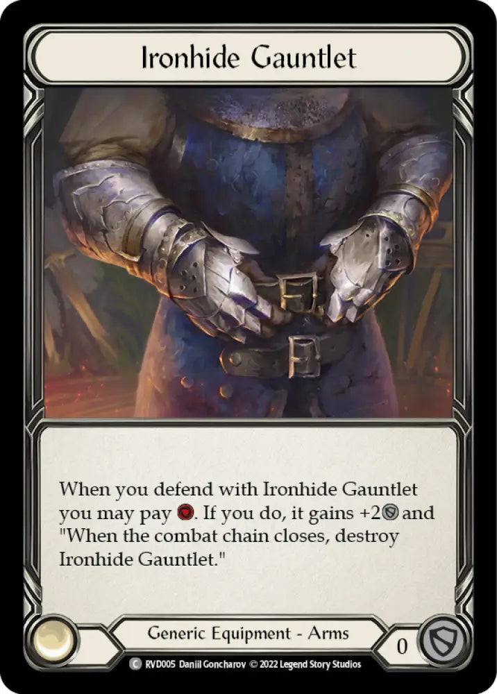 Ironhide Gauntlet [RVD005] (Classic Battles: Rhinar vs Dorinthea) Rainbow Foil - Flesh And Blood Single