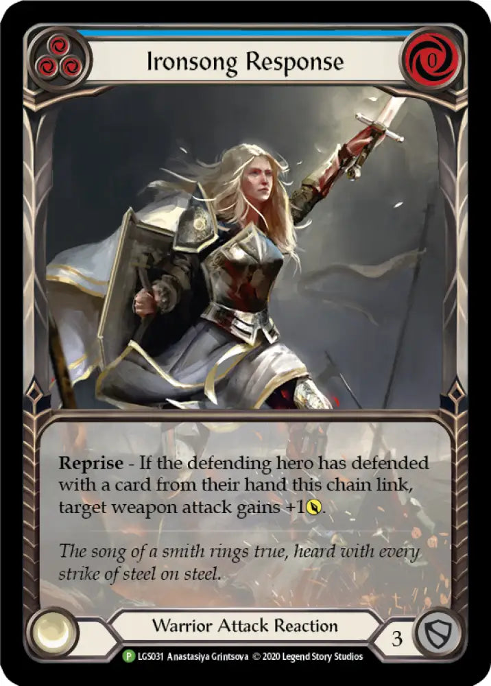 Ironsong Response (Blue) [LGS031] (Promo) Rainbow Foil - Flesh And Blood Single