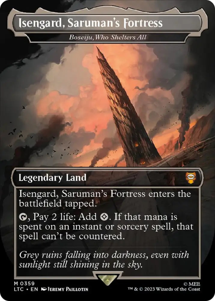Isengard Saruman’s Fortress - Boseiju Who Shelters All [The Lord of the Rings: Tales of Middle-Earth Commander] - MTG