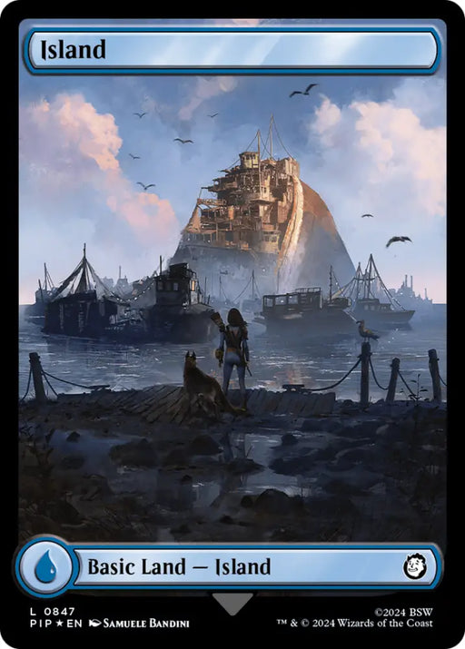 Island (0847) (Surge Foil) [Fallout] - MTG Single