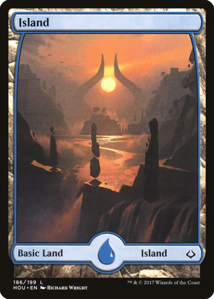 Island (186) [Hour of Devastation] - MTG Single