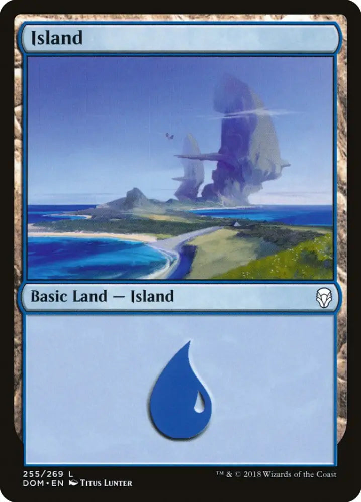 Island (255) [Dominaria] - MTG Single
