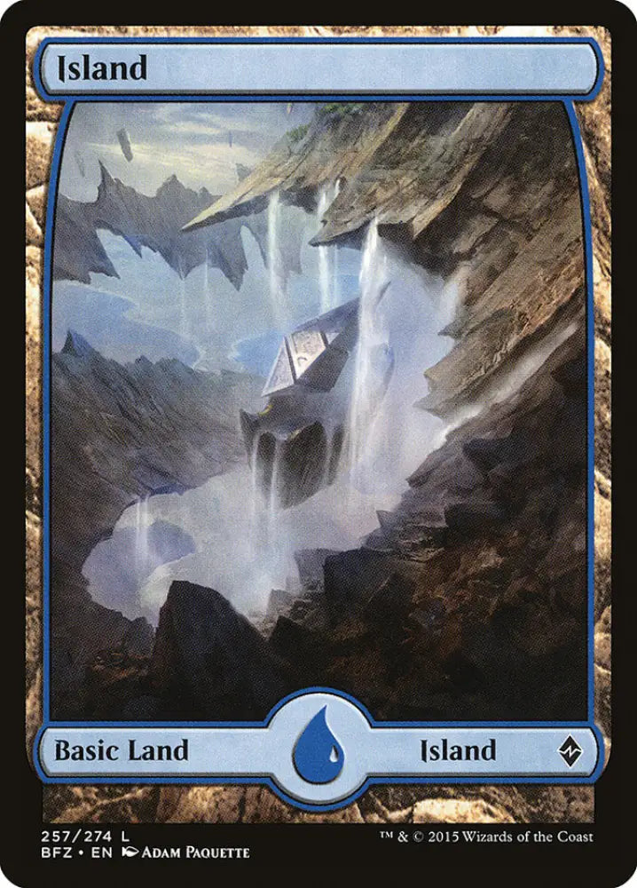 Island (257) (Full Art) [Battle for Zendikar] - MTG Single