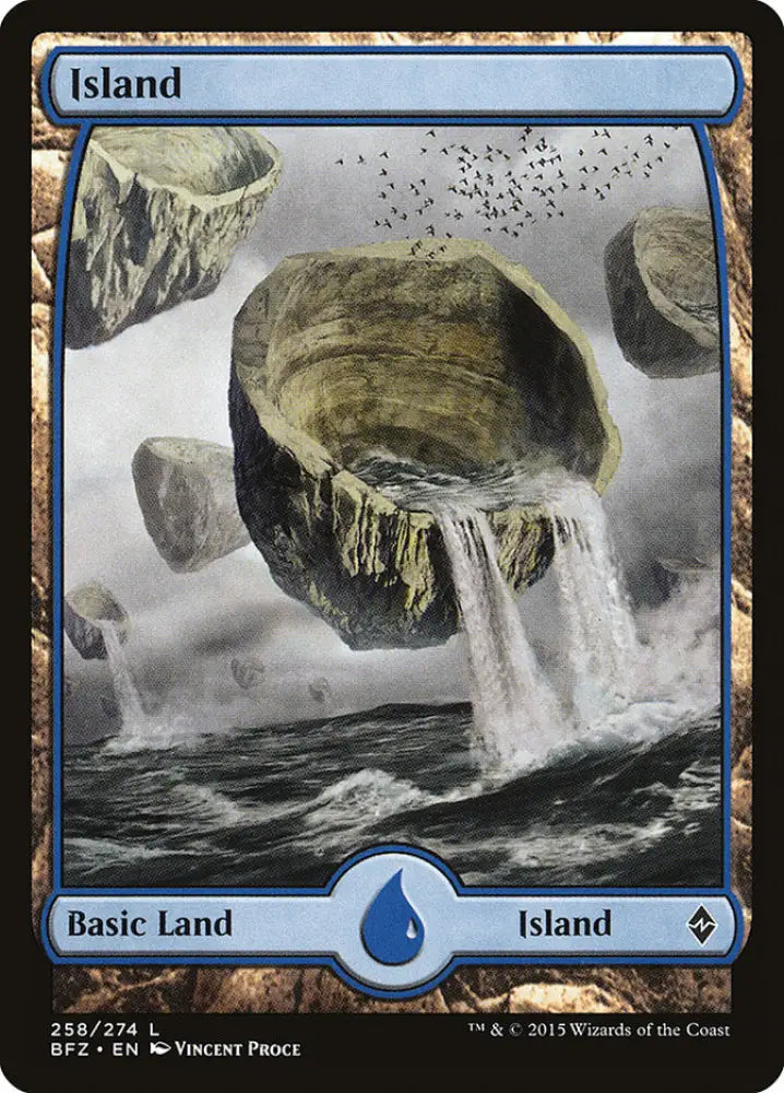 Island (258) (Full Art) [Battle for Zendikar] - MTG Single