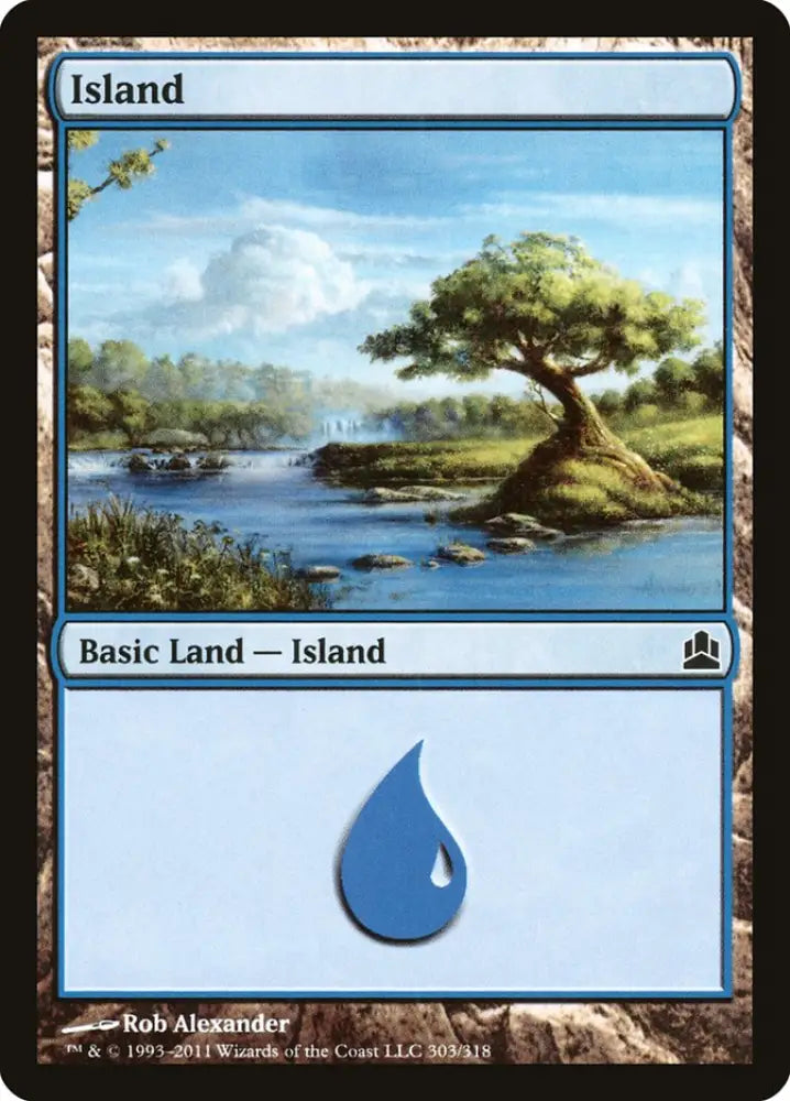 Island (303) [Commander 2011] - MTG Single