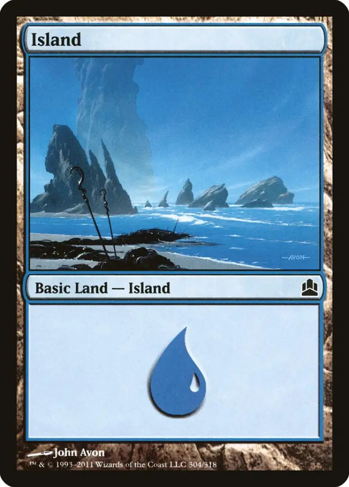 Island (304) [Commander 2011] - MTG Single
