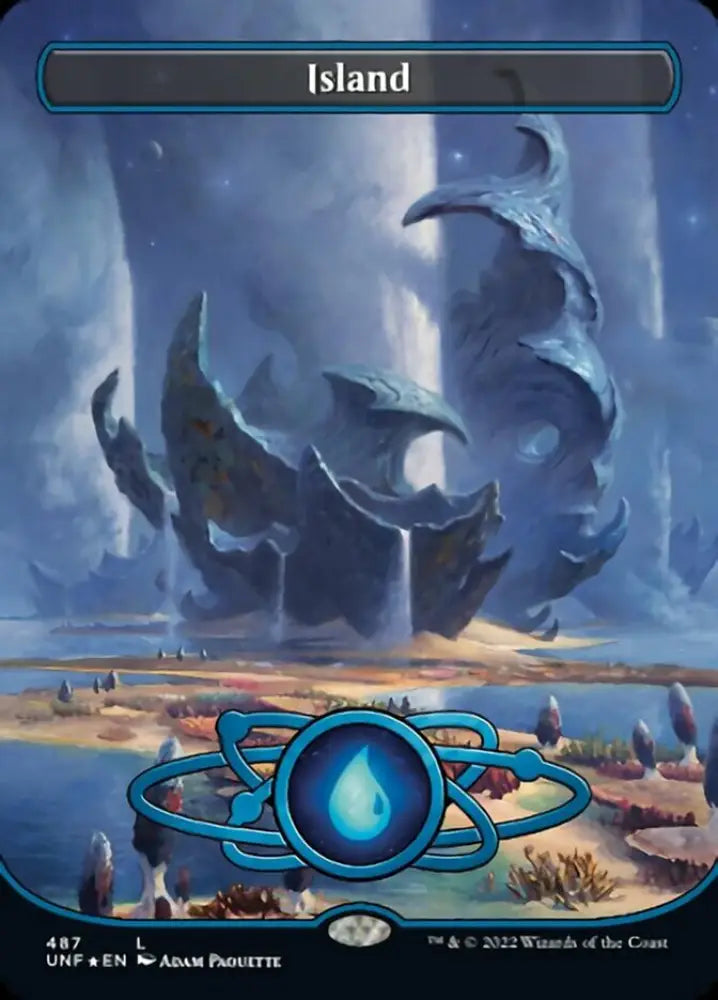 Island (487) (Planetary Space-ic Land) (Galaxy Foil) [Unfinity] - MTG Single