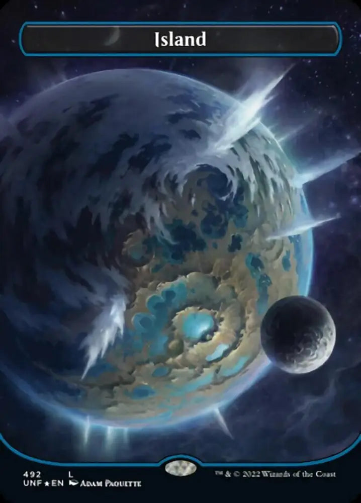 Island (492) (Orbital Space-ic Land) (Galaxy Foil) [Unfinity] - MTG Single