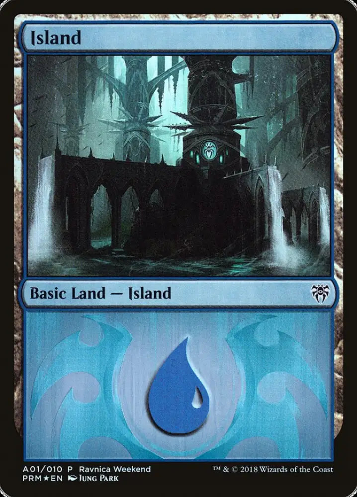 Island (A01) [Ravnica Allegiance Ravnica Weekend] - MTG Single