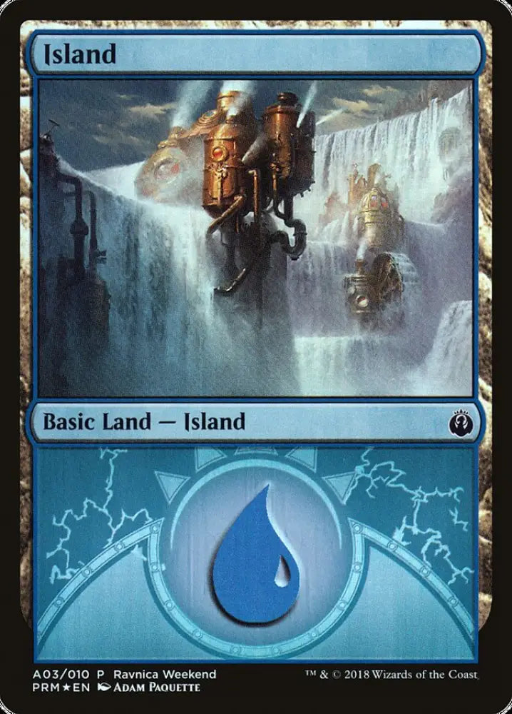 Island (A03) [Ravnica Allegiance Ravnica Weekend] - MTG Single
