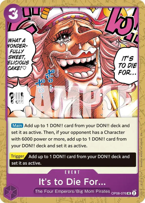 It's to Die For (Reprint) (OP08-076) [Premium Booster -The Best- Vol. 2]