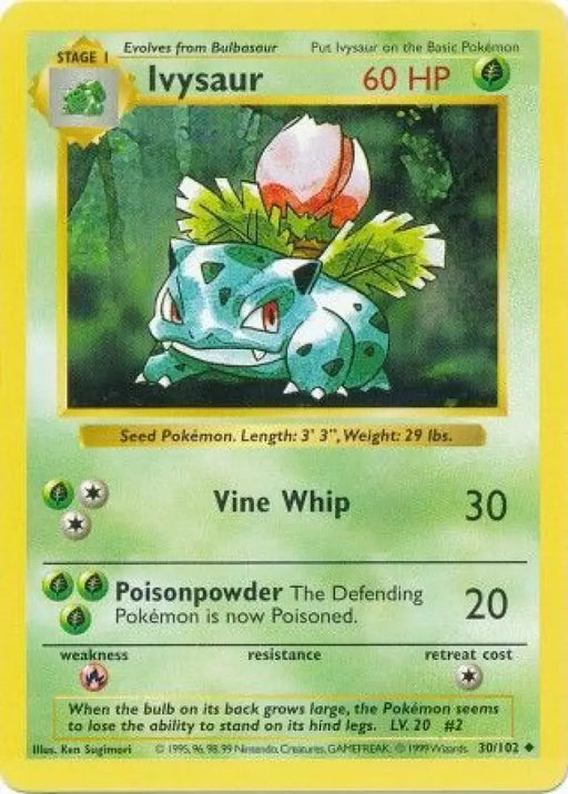 Ivysaur (30/102) [Base Set Shadowless Unlimited] - Pokemon Single
