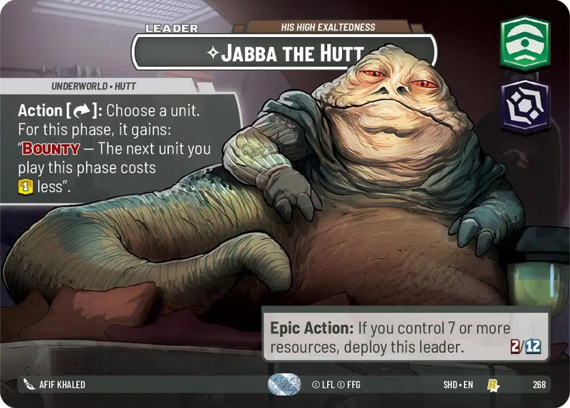 Jabba the Hutt - His High Exaltedness (Showcase) (268) [Shadows of the Galaxy] - Star Wars: Unlimited Single