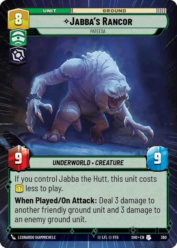 Jabba’s Rancor - Pateesa (Hyperspace) (360) [Shadows of the Galaxy] - Star Wars: Unlimited Single