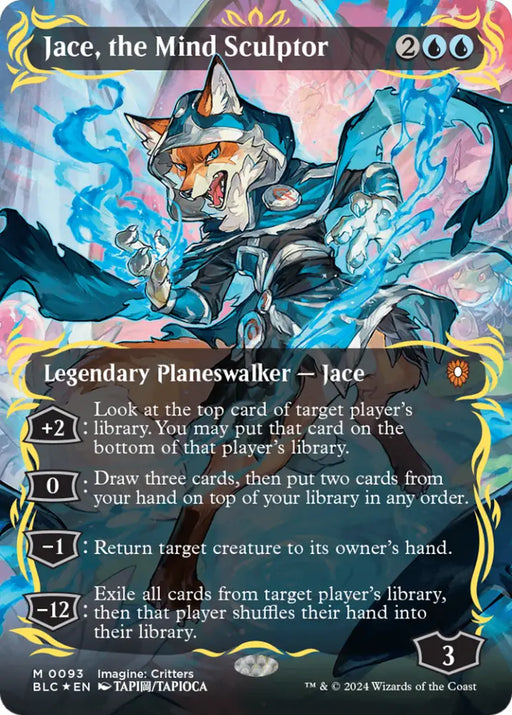 Jace the Mind Sculptor (Borderless) (Raised Foil) [Bloomburrow Commander] - MTG Single