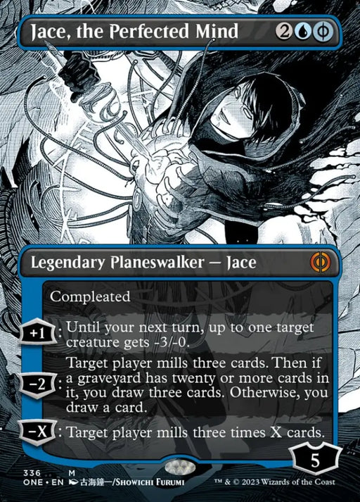 Jace the Perfected Mind (Borderless Manga) [Phyrexia: All Will Be One] - MTG Single