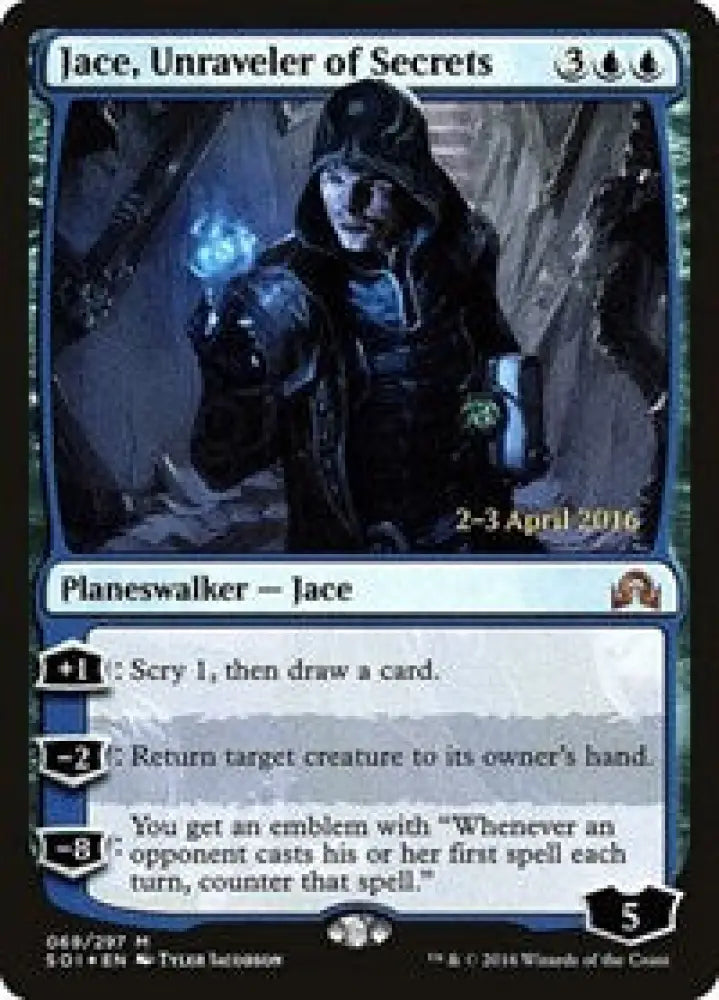 Jace, Unraveler of Secrets (69) [Prerelease Cards]