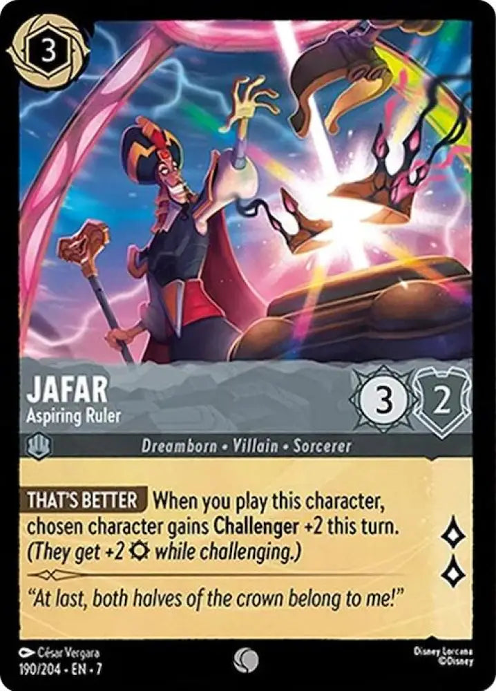 Jafar - Aspiring Ruler (190/204) [Archazia’s Island] - Lorcana Single