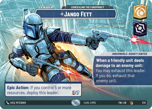 Jango Fett - Concealing the Conspiracy (Showcase) (273) [Twilight of the Republic] - Star Wars: Unlimited Single