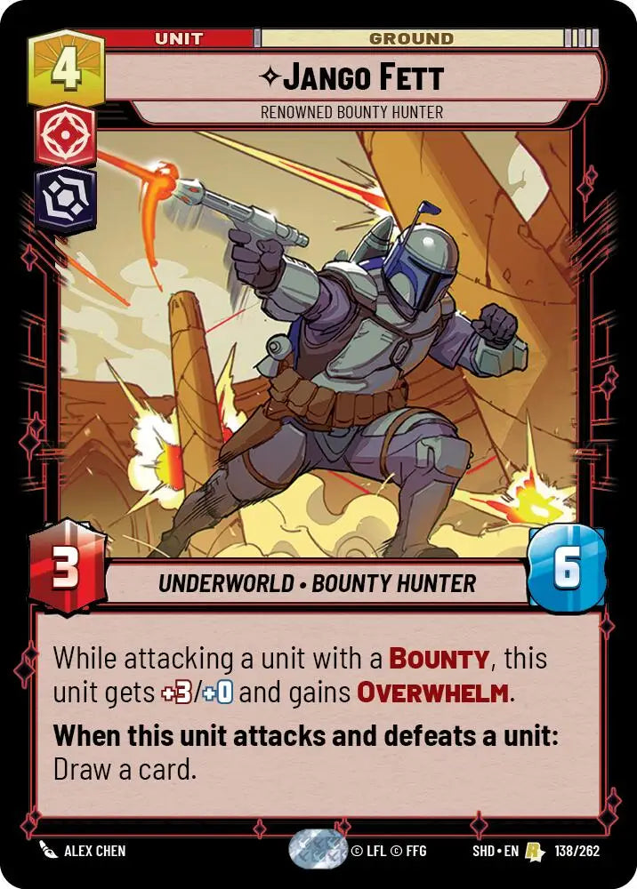 Jango Fett - Renowned Bounty Hunter (138/262) [Shadows of the Galaxy] - Star Wars: Unlimited Single