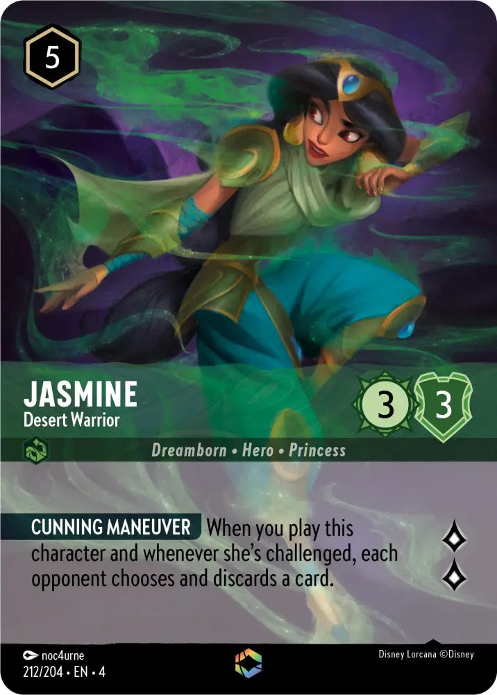 Jasmine - Desert Warrior (Enchanted) (212/204) [Ursula’s Return] - Lorcana Single