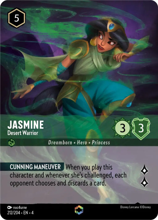 Jasmine - Desert Warrior (Enchanted) (212/204) [Ursula’s Return] - Lorcana Single