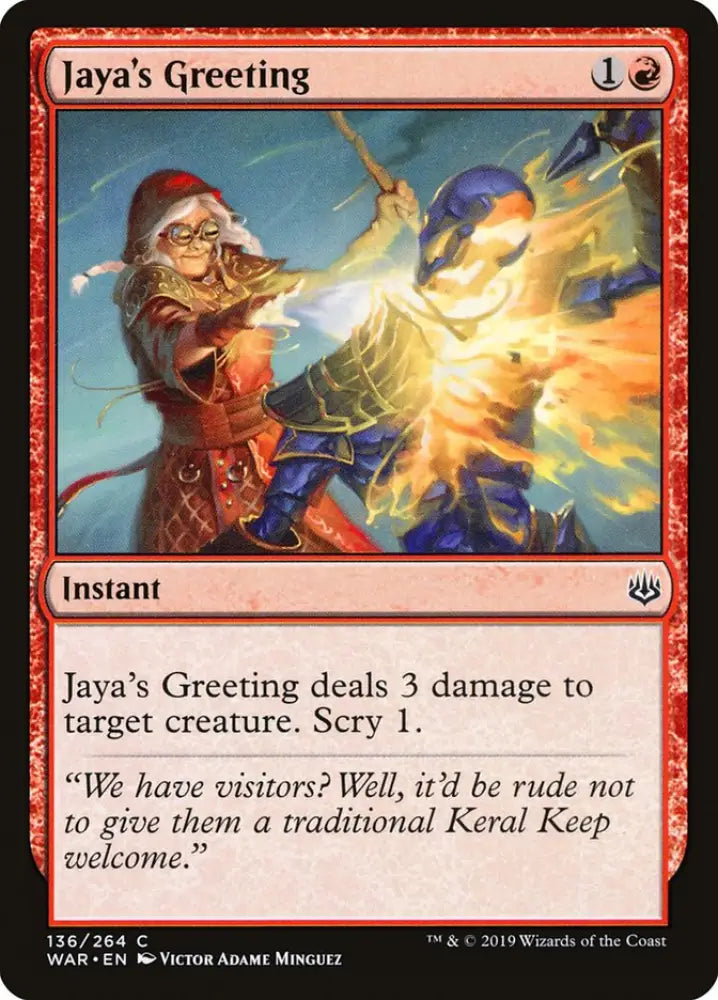 Jaya’s Greeting [War of the Spark] - MTG Single
