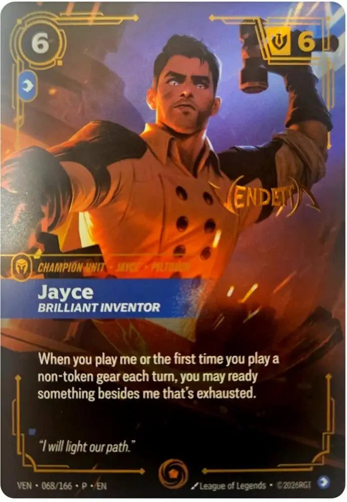 Jayce, Brilliant Inventor (068/166) [Riftbound Organized Play Promotional Cards]
