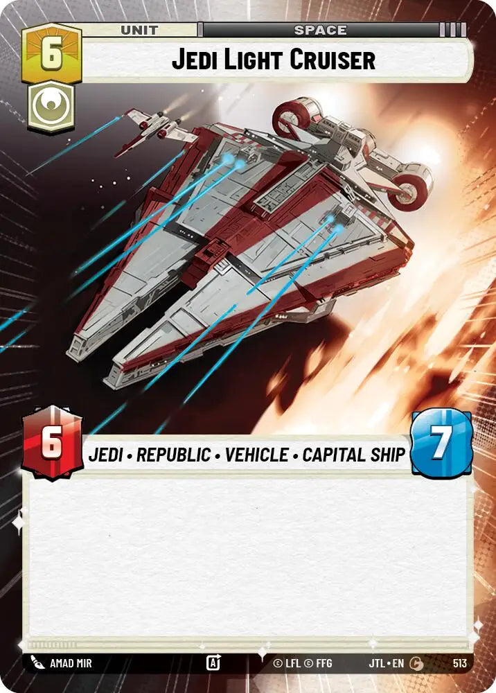 Jedi Light Cruiser (Hyperspace) (513) [Jump to Lightspeed] - Star Wars: Unlimited Single