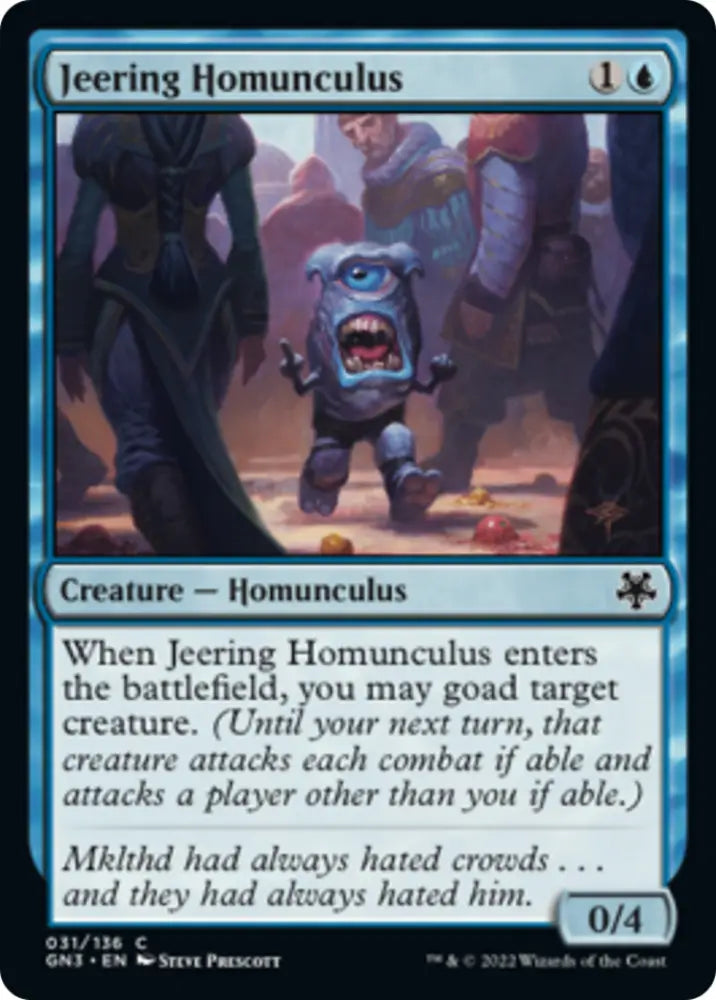 Jeering Homunculus [Game Night: Free-for-All] - MTG Single
