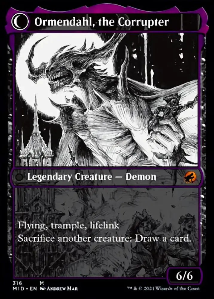 Jerren Corrupted Bishop // Ormendahl the Corrupted (Showcase Eternal Night) [Innistrad: Midnight Hunt] - MTG Single