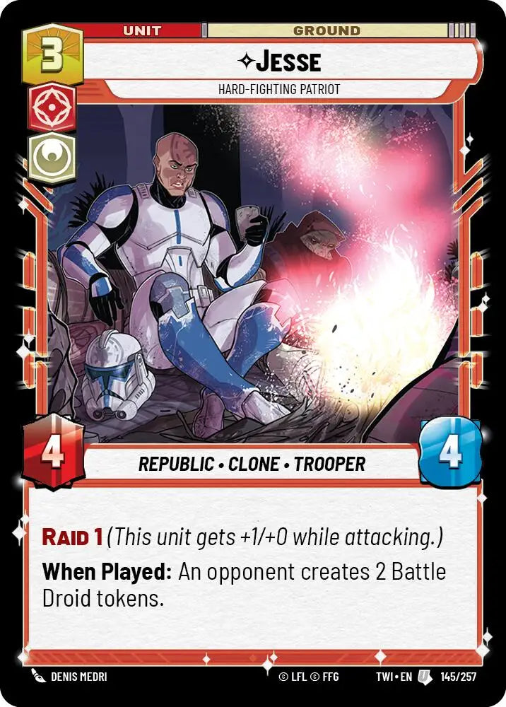 Jesse - Hard-Fighting Patriot (145/257) [Twilight of the Republic] - Star Wars: Unlimited Single