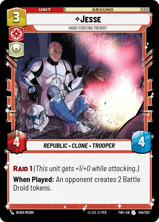 Jesse - Hard-Fighting Patriot (145/257) [Twilight of the Republic] - Star Wars: Unlimited Single