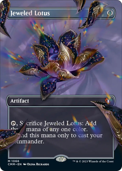 Jeweled Lotus (Borderless Textured Foil Frame Break) [Commander Masters] - MTG Single