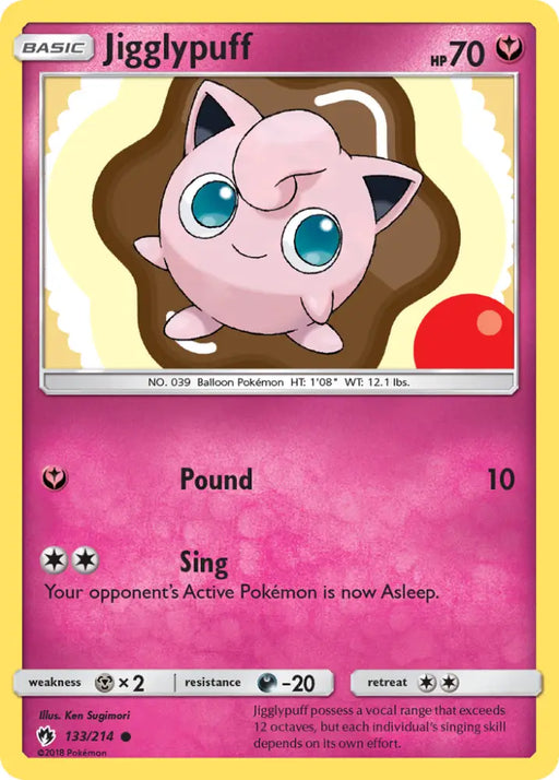 Jigglypuff (133/214) [Sun & Moon: Lost Thunder] - Pokemon Single
