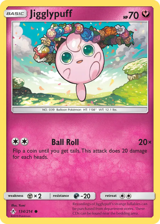 Jigglypuff (134/214) [Sun & Moon: Unbroken Bonds] - Pokemon Single