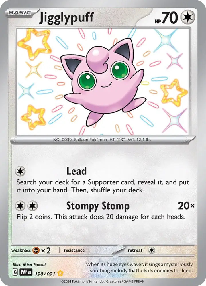 Jigglypuff (198/091) [Scarlet & Violet: Paldean Fates] - Pokemon Single