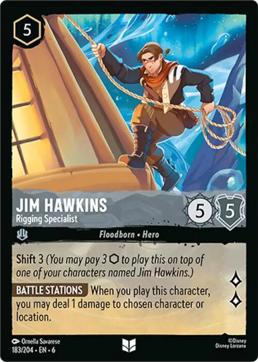 Jim Hawkins - Rigging Specialist (183/204) [Azurite Sea] - Lorcana Single