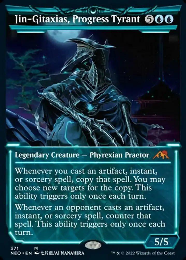 Jin-Gitaxias Progress Tyrant (Showcase Soft Glow) [Kamigawa: Neon Dynasty] - MTG Single