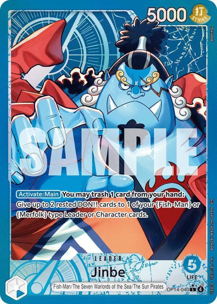 Jinbe - OP14-040 (Alternate Art) [The Azure Sea's Seven]