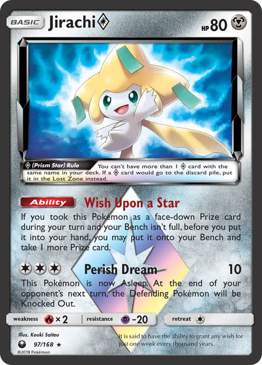 Jirachi (97/168) (Prism Star) [Sun & Moon: Celestial Storm] - Pokemon Single