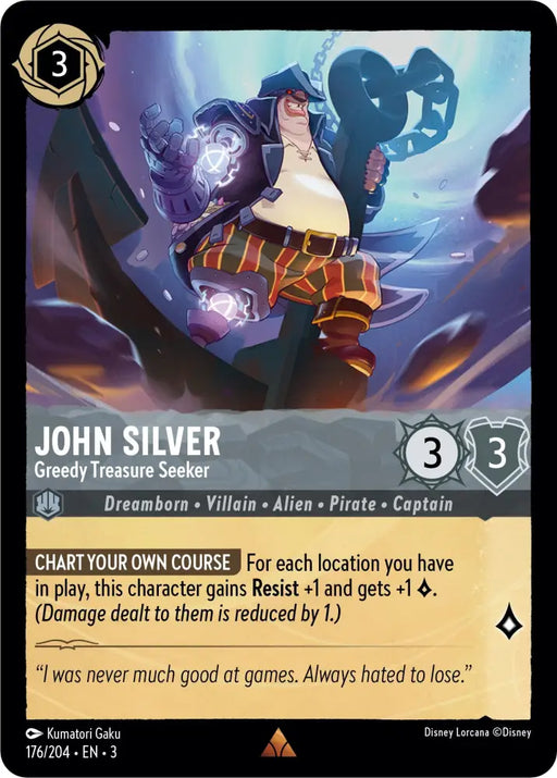 John Silver - Greedy Treasure Seeker (176/204) [Into the Inklands] - Lorcana Single