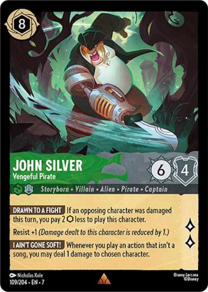 John Silver - Vengeful Pirate (109/204) [Archazia’s Island] - Lorcana Single