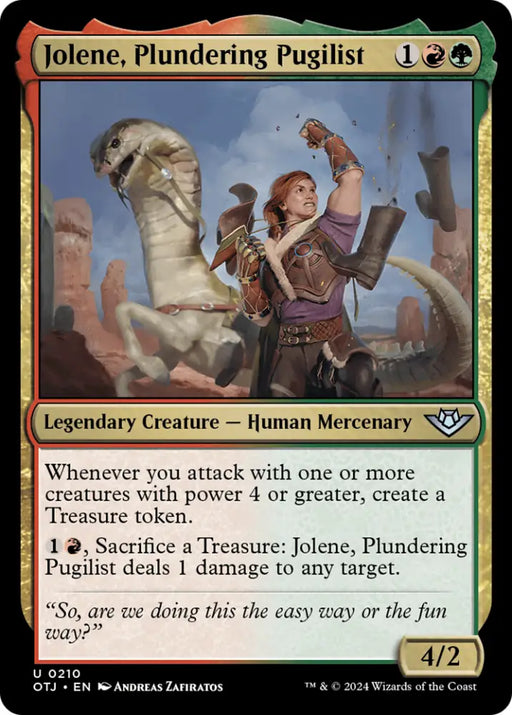 Jolene Plundering Pugilist [Outlaws of Thunder Junction] - MTG Single