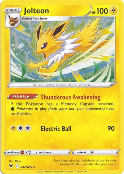 Jolteon (047/185) (Cosmos Holo) [Sword & Shield: Vivid Voltage] - Pokemon Single