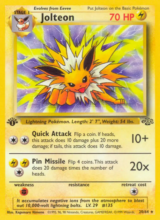 Jolteon (20/64) [Jungle 1st Edition] - Pokemon Single
